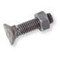 Boulon tête fraisée ovale collet carré 10x37 brute 8.8